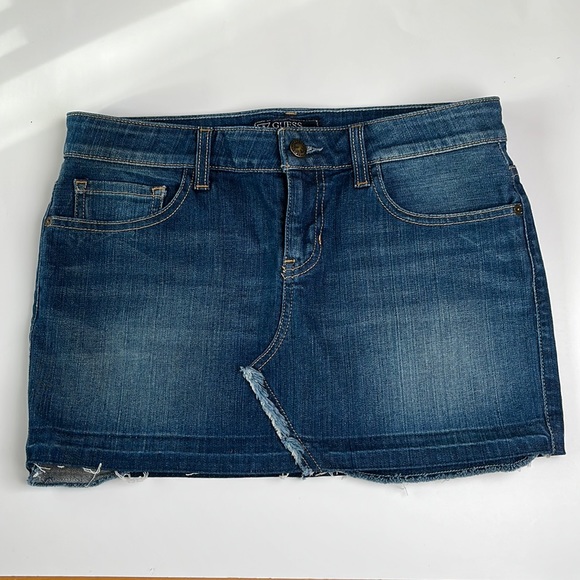 Vintage low rise GUESS denim mini skirt - Picture 1 of 5
